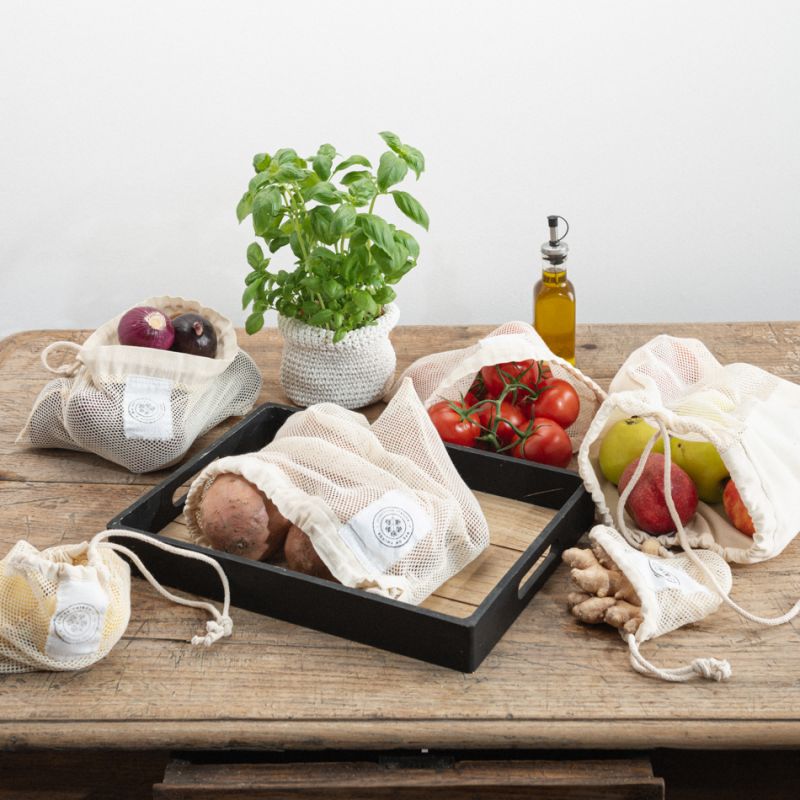 【日本初上陸】オーガニックコットン プロデュースバッグ5枚セット（Veggie & Fruits BAGs）｜BAG OF THINGS